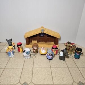 Fisher Price Little People Nativity Set Manger Jesus Mary Joseph Kings 12 pieces